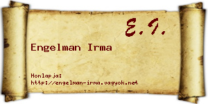 Engelman Irma névjegykártya