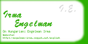irma engelman business card